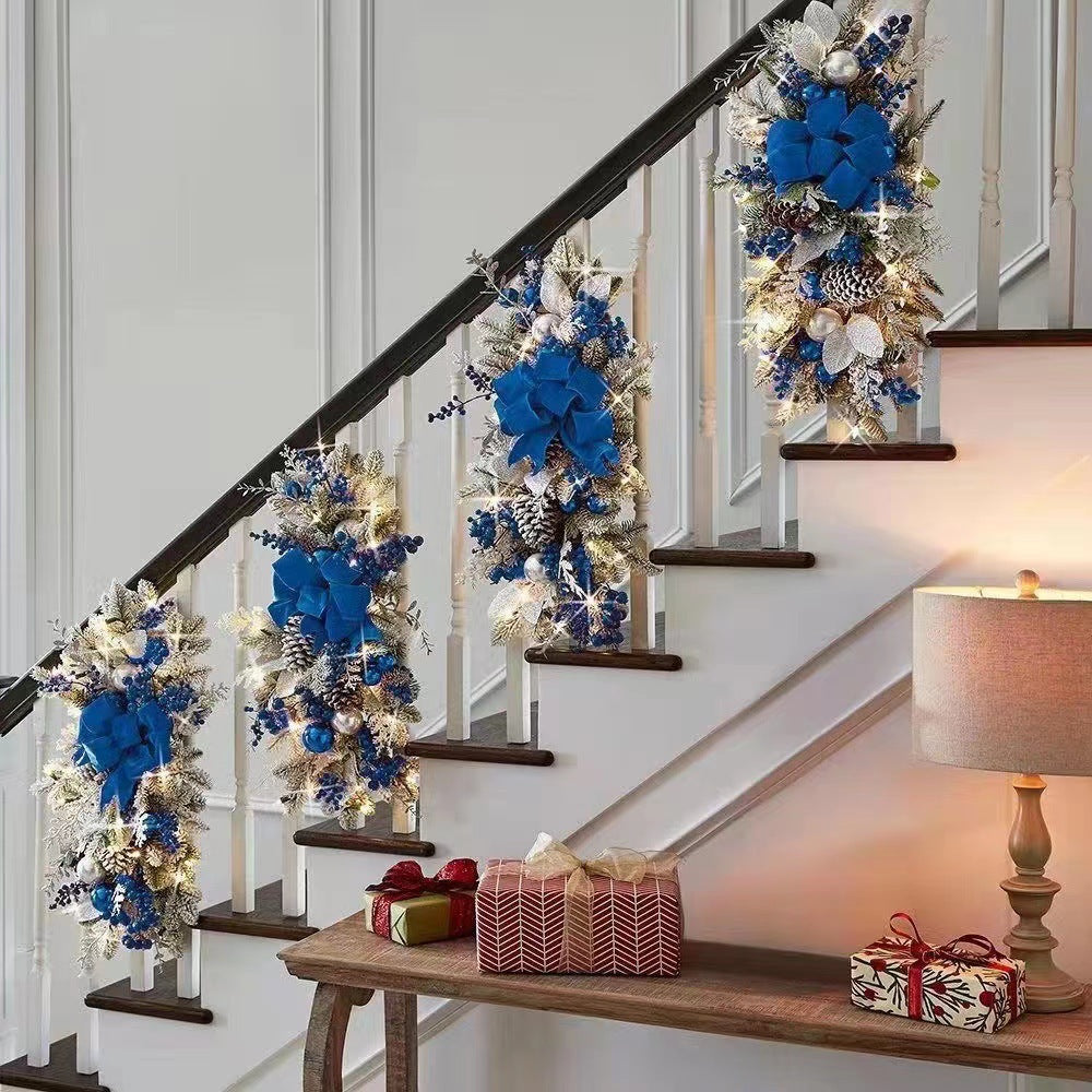 4-Christmas Stair Decoration Stair Garland Hangings Christmas Scandinavian Home Scene Layout Christmas Amazon New Products