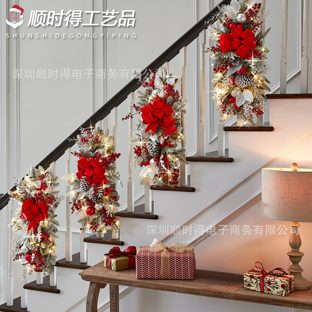 4-Christmas Stair Decoration Stair Garland Hangings Christmas Scandinavian Home Scene Layout Christmas Amazon New Products