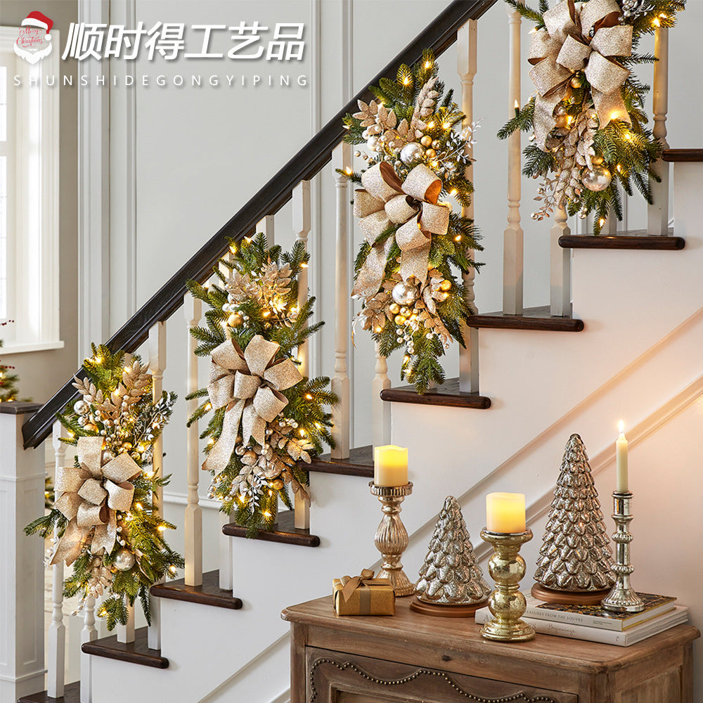 4-Christmas Stair Decoration Stair Garland Hangings Christmas Scandinavian Home Scene Layout Christmas Amazon New Products