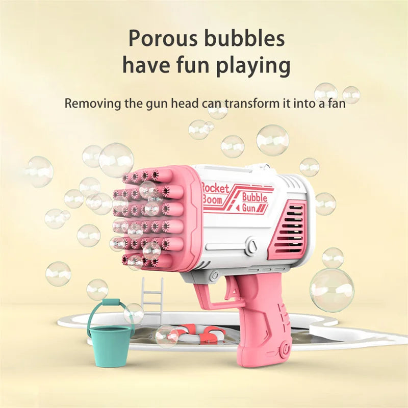 32-Hole Gatling Bubble Gun – Automatic Handheld Toy for Kids (No Batteries & Bubbles)