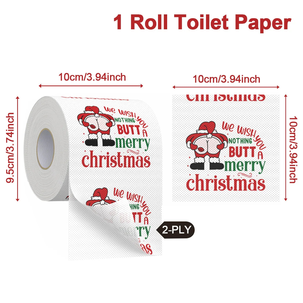 1-Christmas Toilet Roll Paper Happy 2026 New Year Christmas Supplies Xmas Tissue Roll Napkin Kitchen Tool Home Decoration New Year