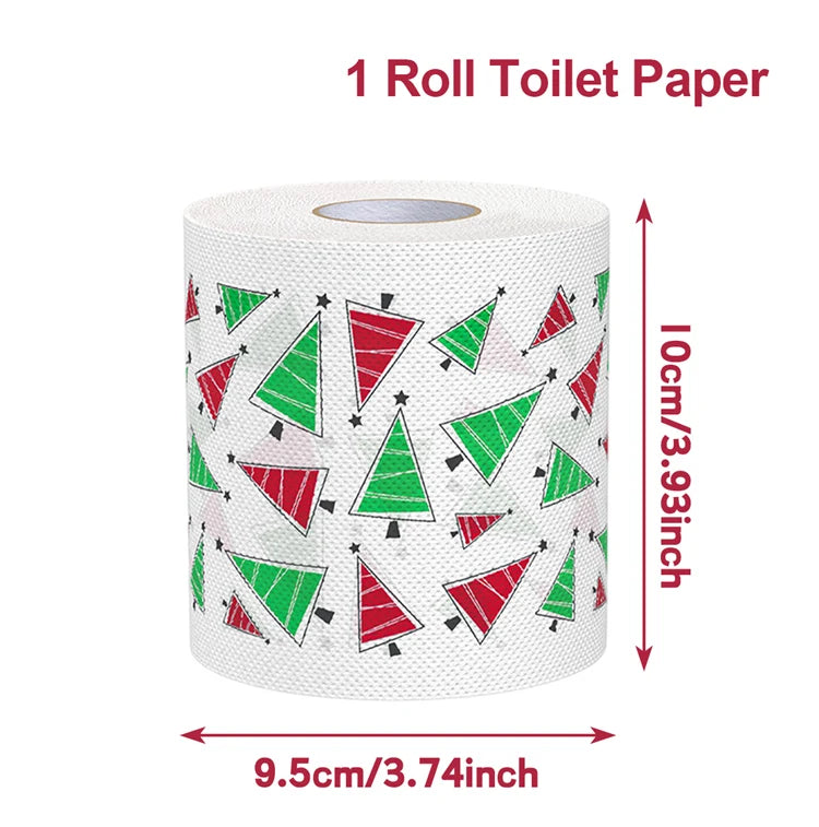 1-Christmas Toilet Roll Paper Happy 2026 New Year Christmas Supplies Xmas Tissue Roll Napkin Kitchen Tool Home Decoration New Year