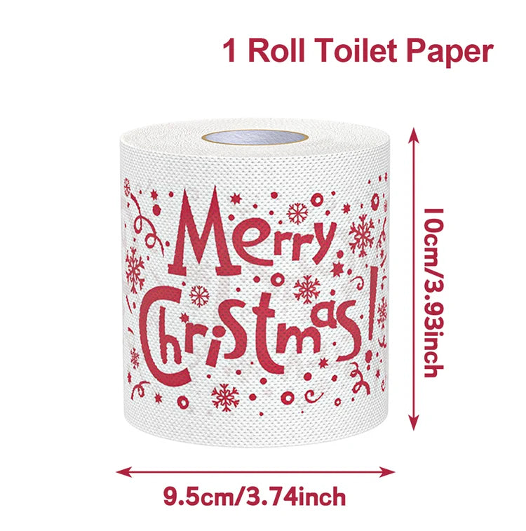 1-Christmas Toilet Roll Paper Happy 2026 New Year Christmas Supplies Xmas Tissue Roll Napkin Kitchen Tool Home Decoration New Year