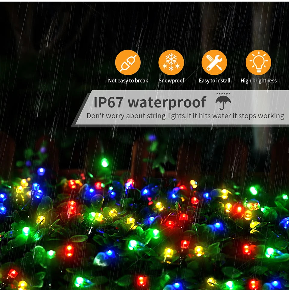 10M-100M Fairy Lights LED String Garland AC-Christmas Light Waterproof Outdoor Indoor For Tree Street Wedding Party 2026 Decoration
