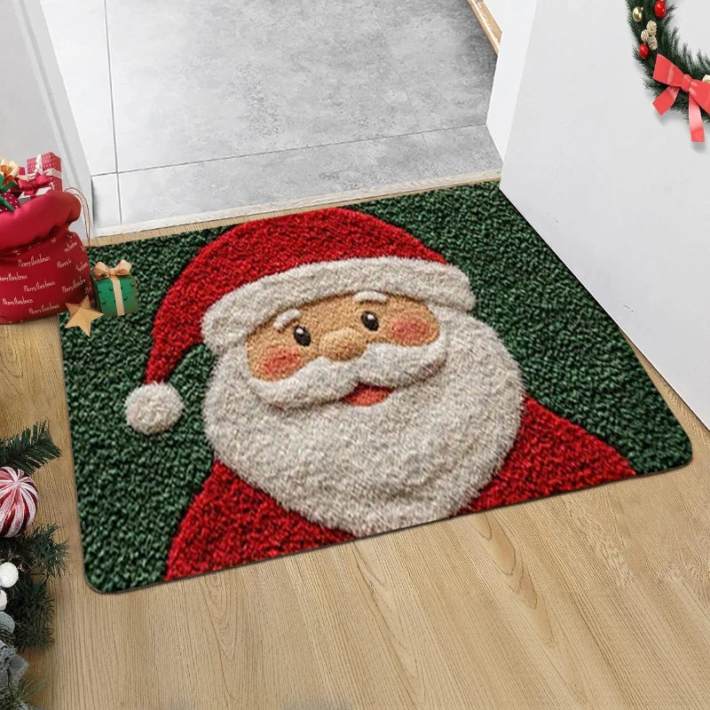 2-Christmas Door Mat – Red Santa Claus & Gingerbread Man | 2026 Merry Christmas Home Decor