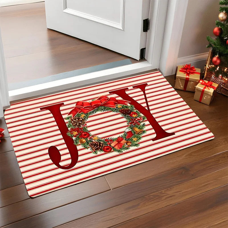 2-Christmas Door Mat – Red Santa Claus & Gingerbread Man | 2026 Merry Christmas Home Decor