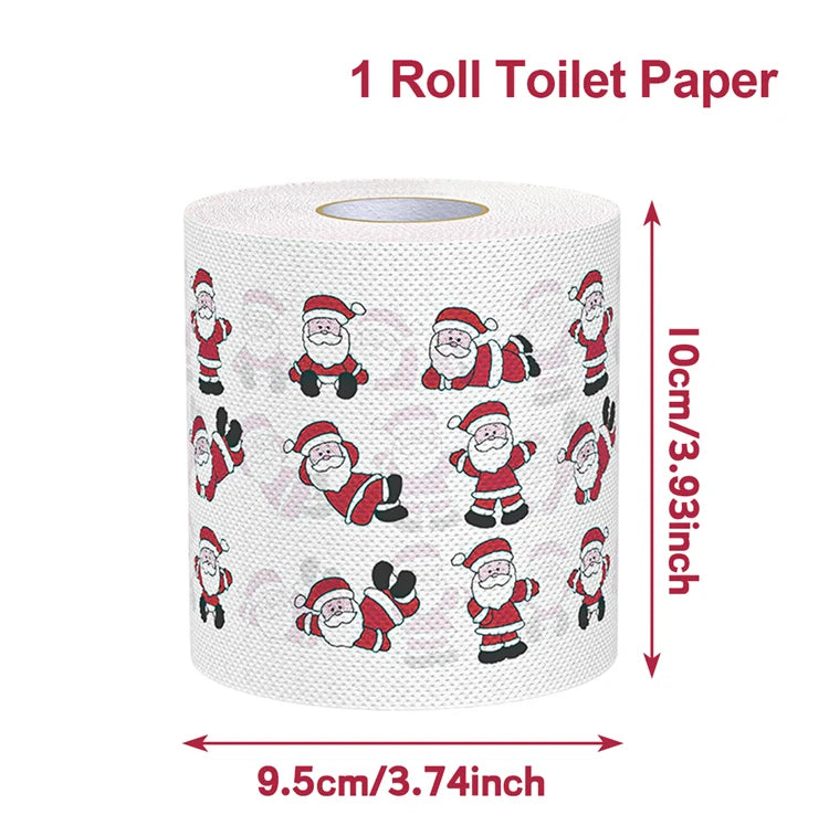 1-Christmas Toilet Roll Paper Happy 2026 New Year Christmas Supplies Xmas Tissue Roll Napkin Kitchen Tool Home Decoration New Year