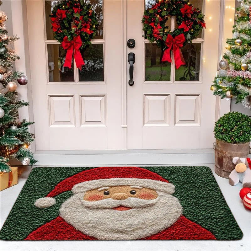 2-Christmas Door Mat – Red Santa Claus & Gingerbread Man | 2026 Merry Christmas Home Decor