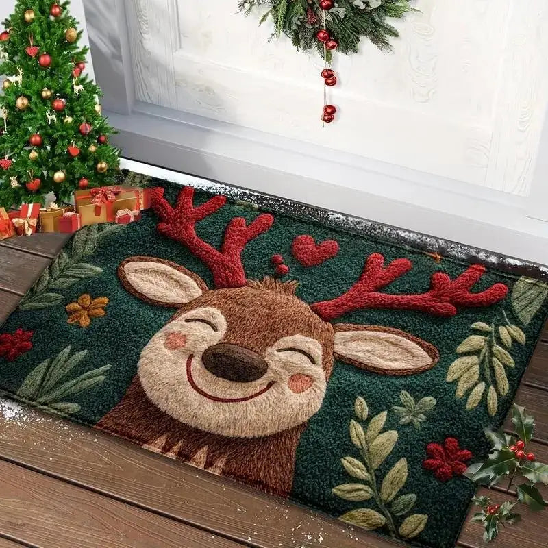 2-Christmas Door Mat – Red Santa Claus & Gingerbread Man | 2026 Merry Christmas Home Decor