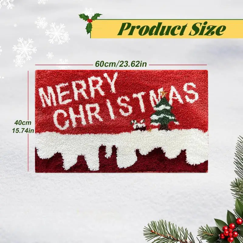 2-Christmas Door Mat – Red Santa Claus & Gingerbread Man | 2026 Merry Christmas Home Decor