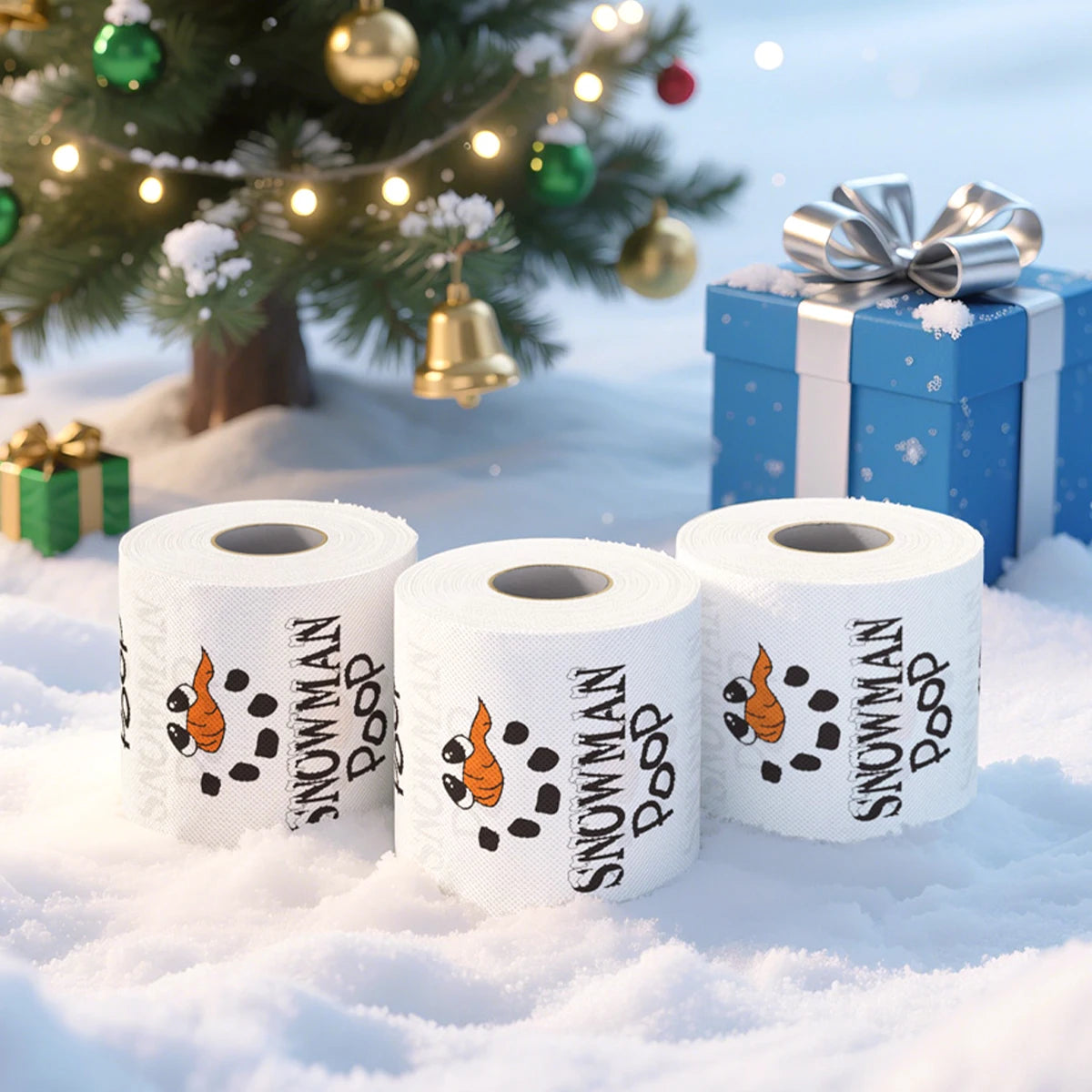 1-Christmas Toilet Roll Paper Happy 2026 New Year Christmas Supplies Xmas Tissue Roll Napkin Kitchen Tool Home Decoration New Year