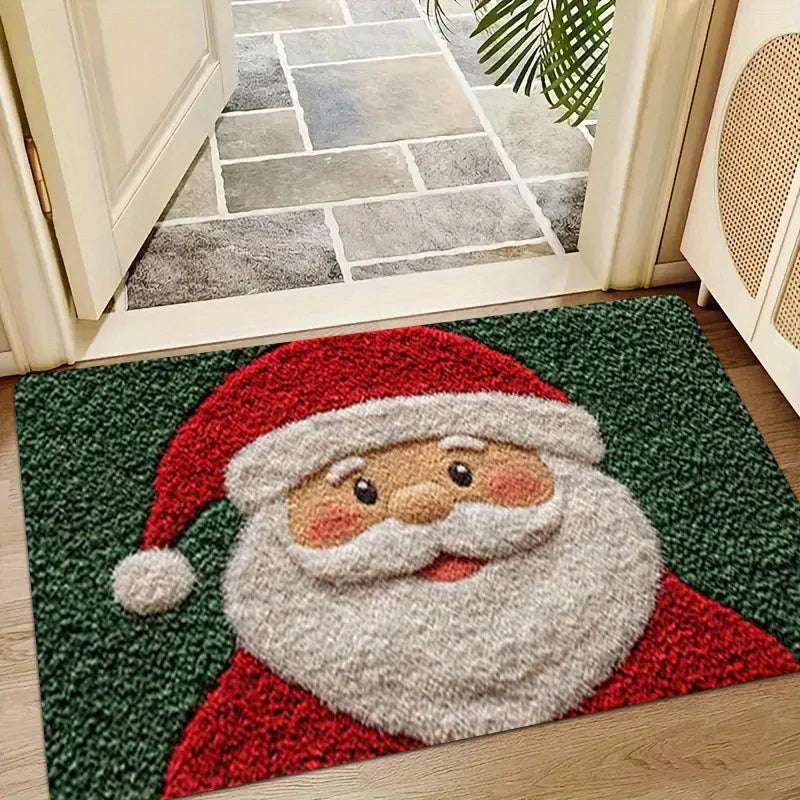 2-Christmas Door Mat – Red Santa Claus & Gingerbread Man | 2026 Merry Christmas Home Decor