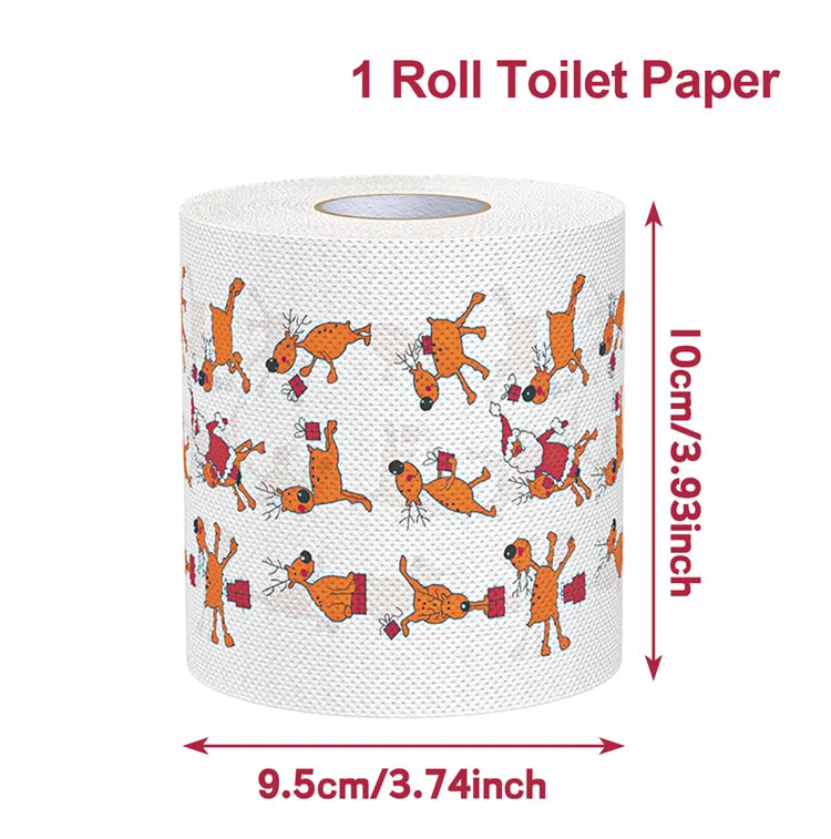 1-Christmas Toilet Roll Paper Happy 2026 New Year Christmas Supplies Xmas Tissue Roll Napkin Kitchen Tool Home Decoration New Year