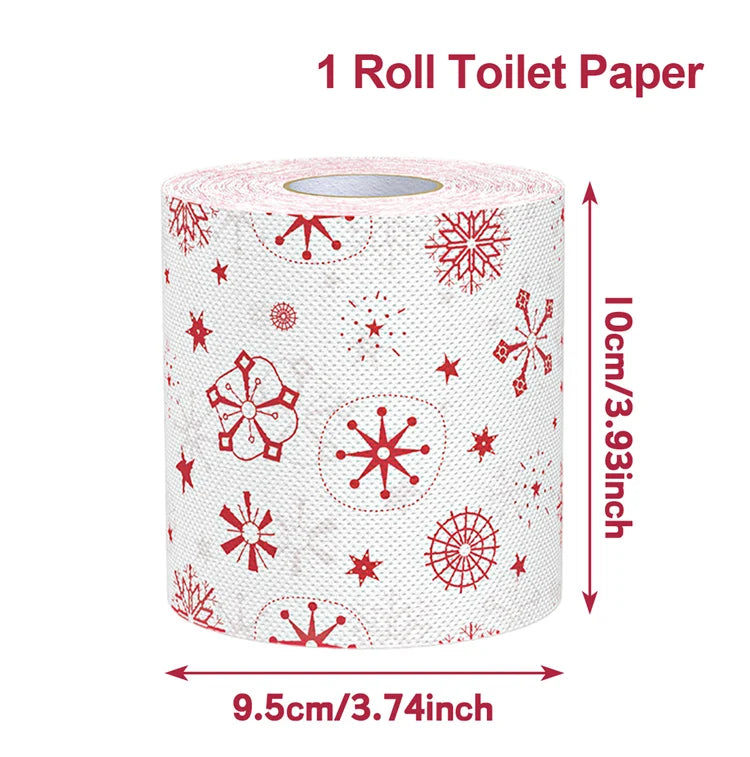 1-Christmas Toilet Roll Paper Happy 2026 New Year Christmas Supplies Xmas Tissue Roll Napkin Kitchen Tool Home Decoration New Year